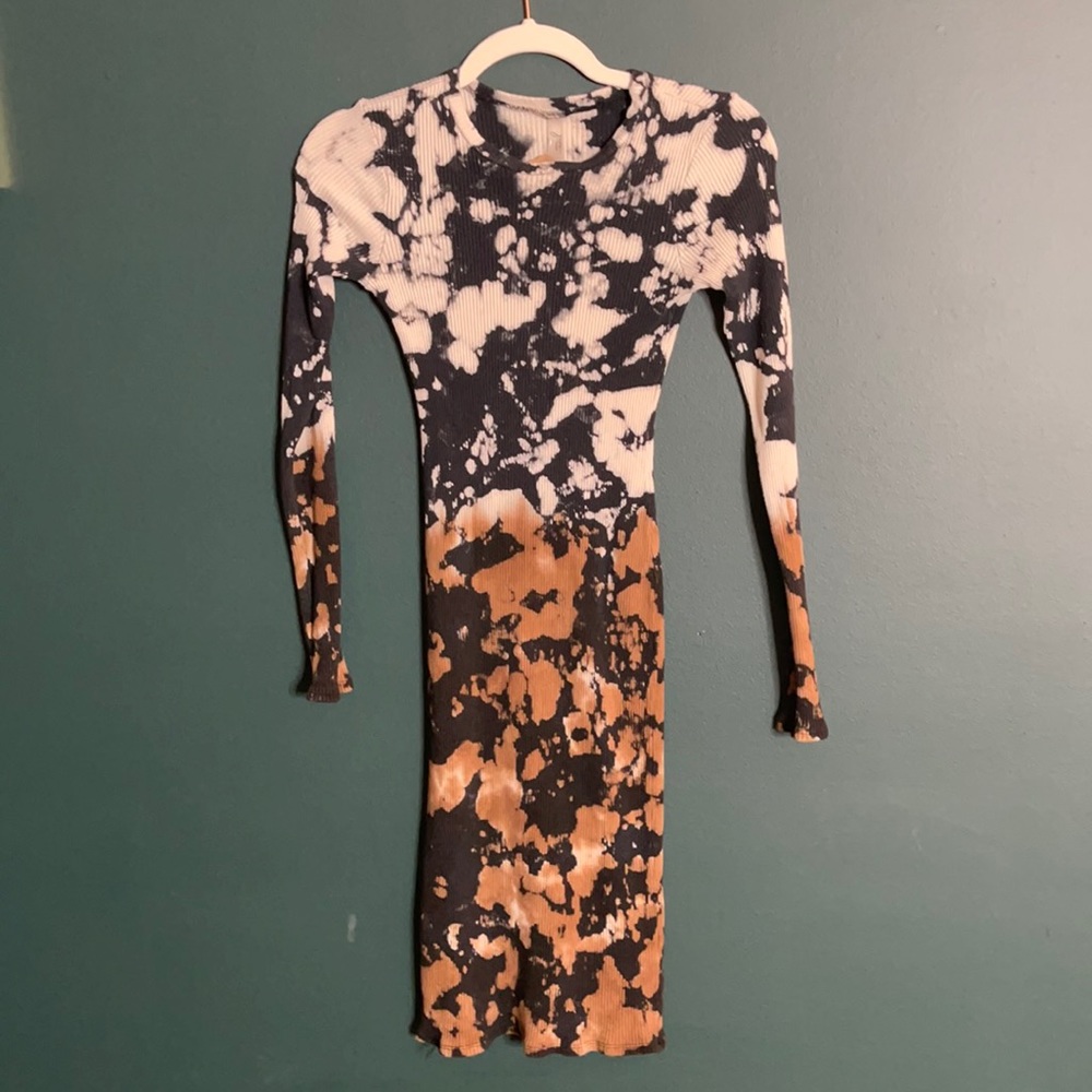 Tie dye fitted dress